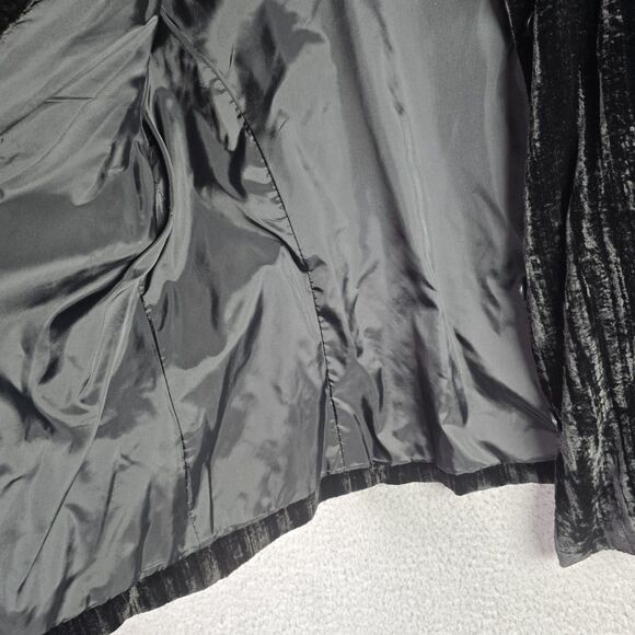 Coldwater Creek Black Velvet Jacket Lined Button Front Classic Petite Large - Picture 10 of 16